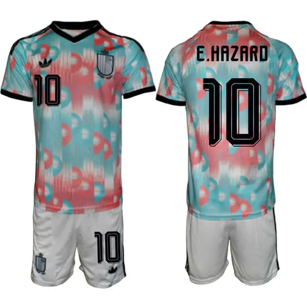 Men's Belgium National Team #10 Eden Hazard Blue Away 2026 FIFA World Cup Soccer Jersey Kit