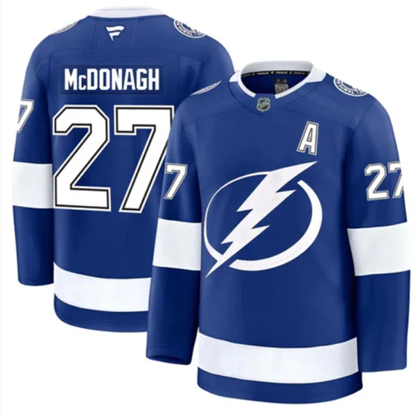 Mens Tampa Bay Lightning #27 Ryan McDonagh Fanatics Home Blue Premium Jersey 