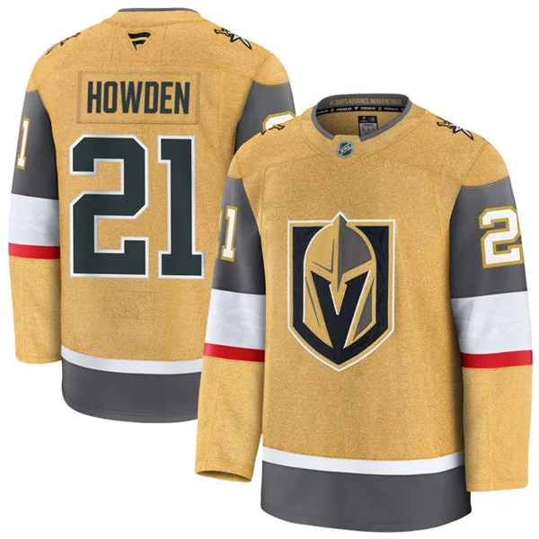 Mens Vegas Golden Knights #21 Brett Howden Fanatics Gold Home Premium Jersey