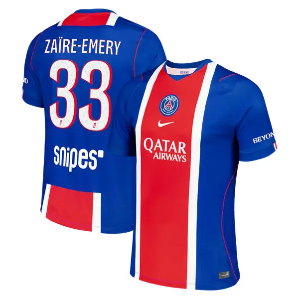 Men's Paris Saint-Germain #33 Warren Zaire-Emery Nike 2026-27 Home Blue Stadium Jersey