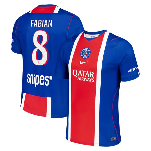 Men's Paris Saint-Germain #8 Fabian Ruiz Nike 2026-27 Home Blue Stadium Jersey
