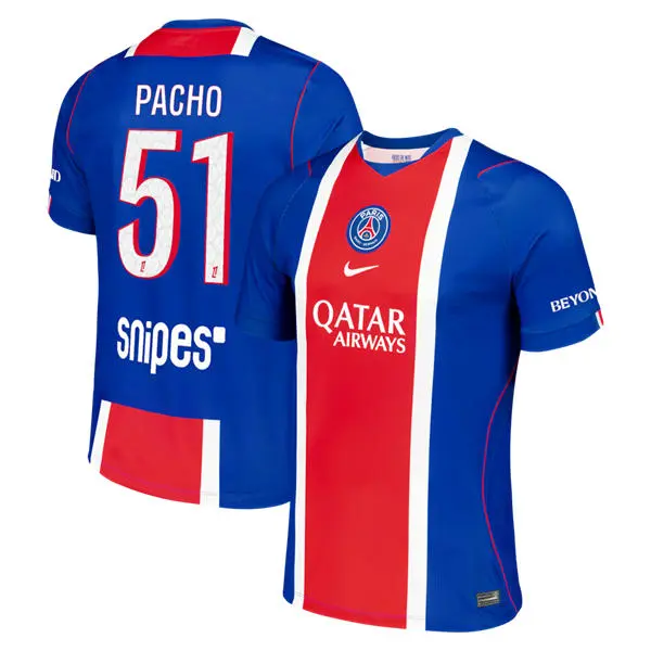 Men's Paris Saint-Germain #51 Willian Pacho Nike 2026-27 Home Blue Stadium Jersey 