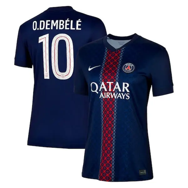 Men's Paris Saint-Germain #10 Ousmane Dembele Nike 2025- 26 Home Navy Stadium Jersey