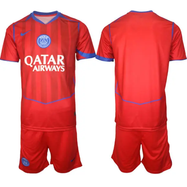 Men's Paris Saint-Germain Blank Nike 2025-26 Red Third Jersey Kit