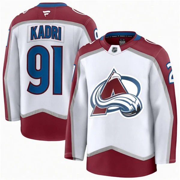 Men's Colorado Avalanche #91 Nazem Kadri Fanatics White Away Premium Jersey