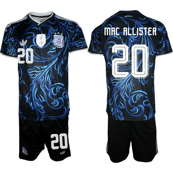Mens Argentina National Team #20 Alexis Mac Allister Black Away 2026 FIFA World Cup Soccer Jersey Suit
