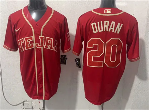 Mens Texas Rangers #20 Ezequiel Duran 2026 Viva Tejas City Connect Limited 2.0 Jersey Maroon