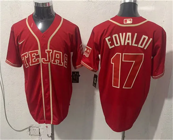 Mens Texas Rangers #17 Nathan Eovaldi 2026 Viva Tejas City Connect Limited 2.0 Jersey Maroon