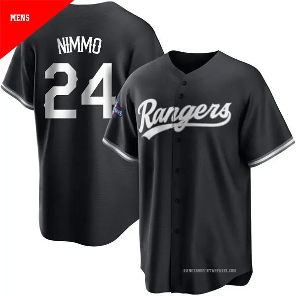 Mens Texas Rangers #24 Brandon Nimmo Nike Black Fashion Limited Jersey