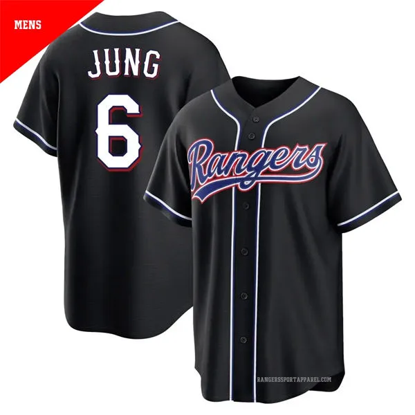 Mens Texas Rangers #6 Josh Jung Nike 2026 Built For The Night Black Jersey
