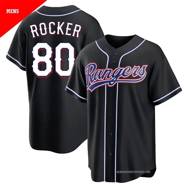 Mens Texas Rangers #80 Kumar Rocker Nike 2026 Built For The Night Black Jersey