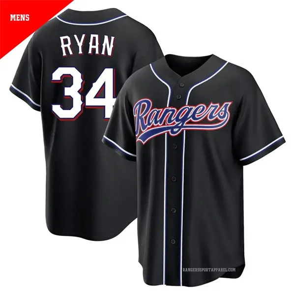 Mens Texas Rangers Retired Player #34 Nolan Ryan Nike 2026 Built For The Night Black Jersey