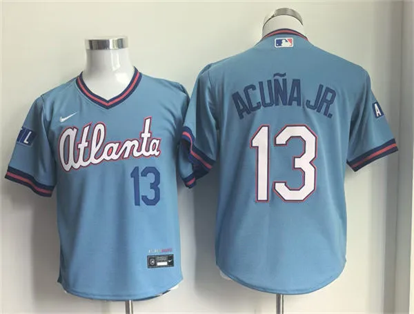 Youth Atlanta Braves #13 Ronald Acuna Jr. 2026 Blue City Connect 2.0 Limited Jersey