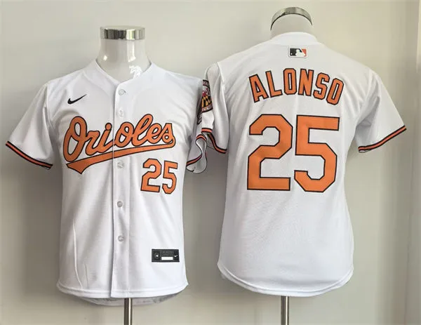 Youth Baltimore Orioles #25 Pete Alonso Nike Home White Limited Jersey