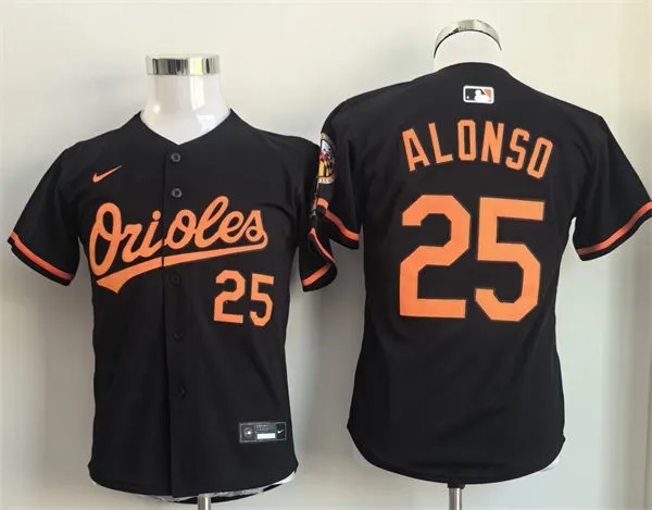 Youth Baltimore Orioles #25 Pete Alonso Nike Black Alternate Limited Jersey