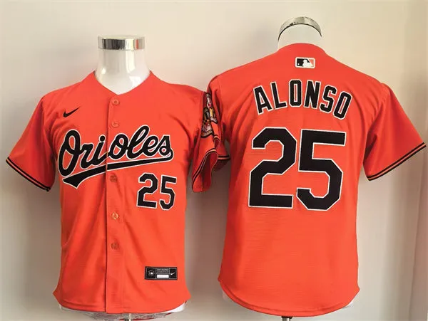 Youth Baltimore Orioles #25 Pete Alonso Nike Orange Alternate Limited Jersey