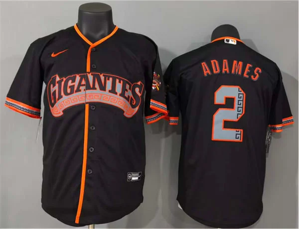 Mens San Francisco Giants #2 Willy Adames Nike Black Gigantes Limited Jersey