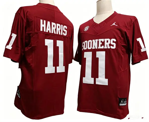 Oklahoma Sooners #11 Trell Harris Crimson SEC Football Game Jersey