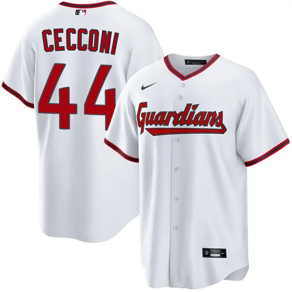 Mens Cleveland Guardians #44 Slade Cecconi Nike White Home Limited Jersey