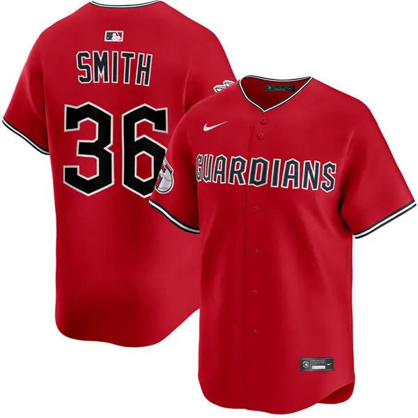 Mens Cleveland Guardians #36 Cade Smith Nike Red Alternate Limited Jersey