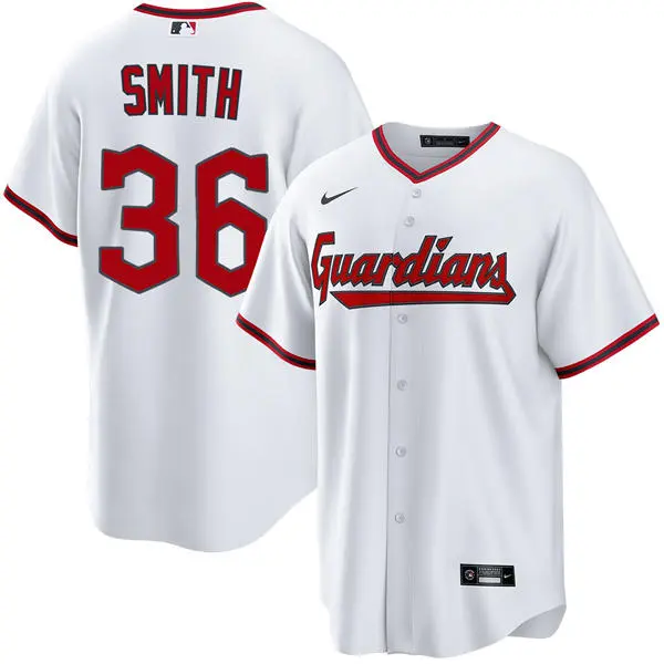 Mens Cleveland Guardians #36 Cade Smith Nike White Home Limited Jersey