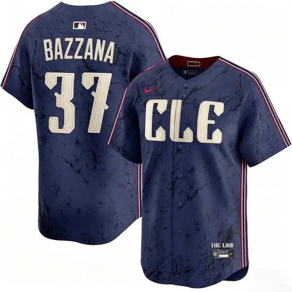 Mens Cleveland Guardians #37 Travis Bazzana Nike Navy City Connect Limited Jersey