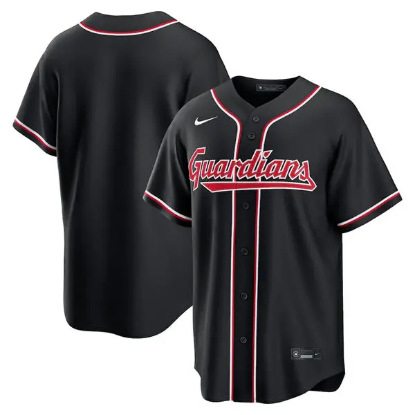 Mens Cleveland Guardians Blank BlackOut Fashion Limited Jersey