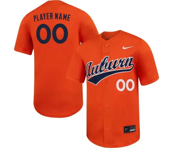 Auburn Tigers Custom 2026 Orange Auburn Baseball Game Jersey