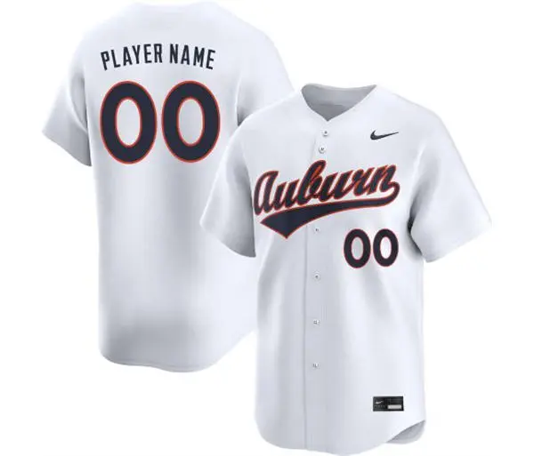 Auburn Tigers Custom 2026 White Auburn Baseball Game Jersey