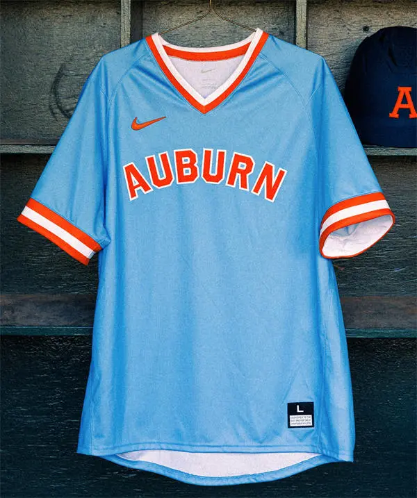Auburn Tigers Custom 2026 Blue Pullover Baseball Retro Jersey