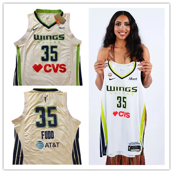 Unisex Dallas Wings #35 Azzi Fudd White Heroine Edition Jersey
