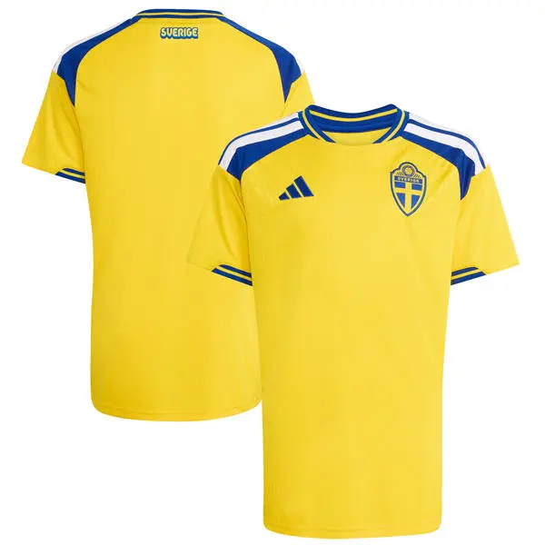 Mens Sweden Soccer Blank Home Yellow 2026 FIFA World Cup Team Jersey 