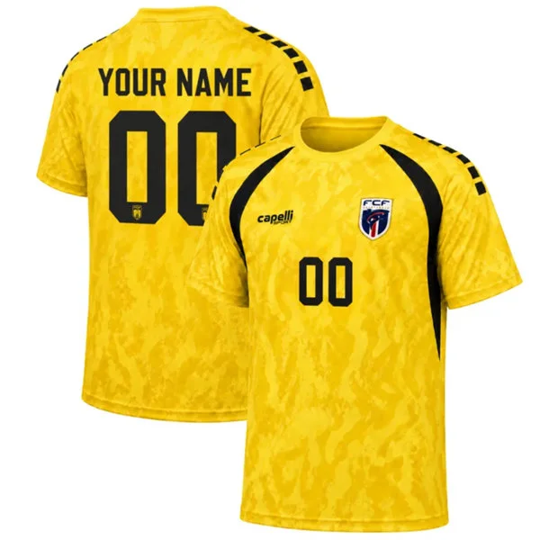 Mens Cape Verde Soccer National Team 2026 FIFA World Cup Yellow Goalkeeper Custom Jersey