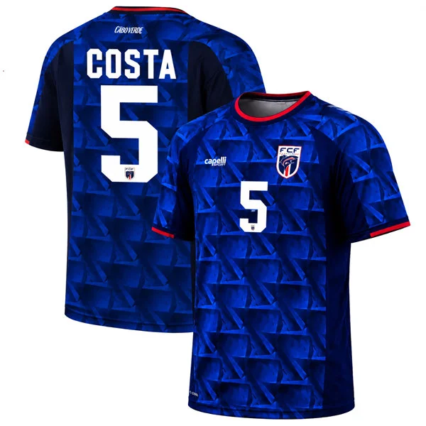 Mens Cape Verde National Team #5 Logan Costa Home Blue 2026 FIFA World Cup Soccer Jersey