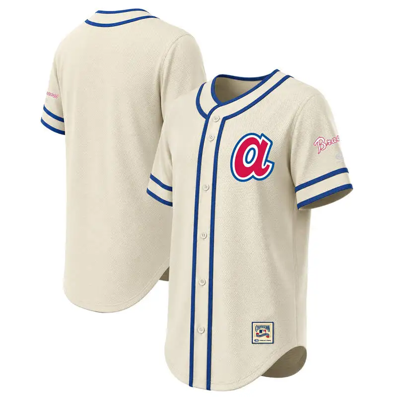 Custom Atlanta Braves Natural Throwback Fashion Jersey
