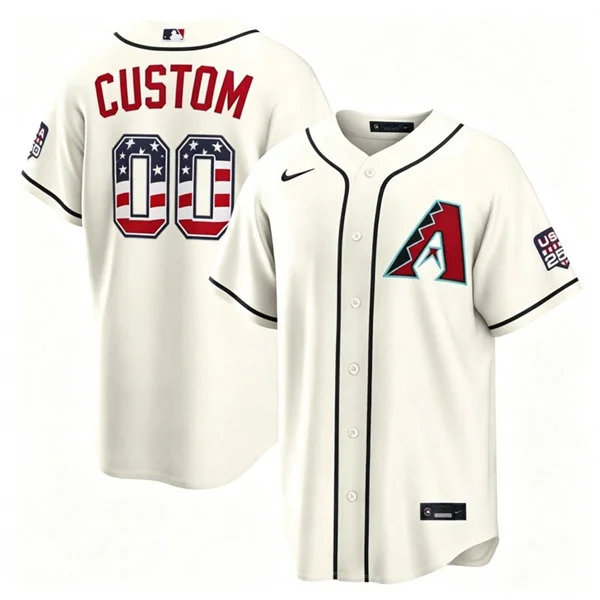 Arizona Diamondbacks Custom Nike Cream USA 250 Fourth of July Home Stadium Jersey
