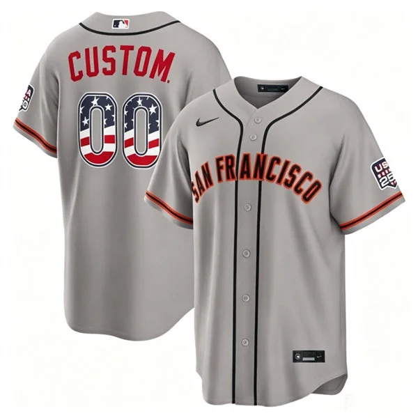 San Francisco Giants Custom Nike Gray USA 250 Fourth of July Road Stadium Jersey