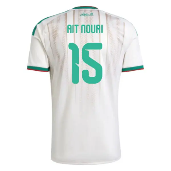 Mens Algeria National Team #15 Rayan Ait-Nouri White Home 2026 FIFA World Cup Team Jersey