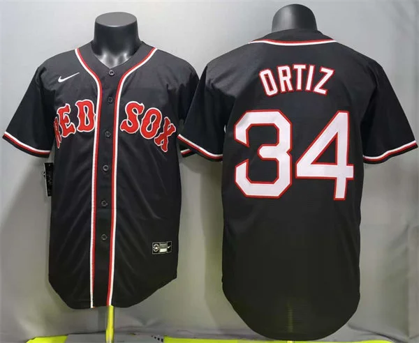 Mens Boston Red Sox Retired Player #34 David Ortiz Nike 2026 Blackout Fashion Limited Jersey