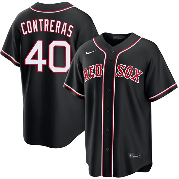 Men's Boston Red Sox #40 Willson Contreras Nike 2026 Blackout Fashion Limited Jersey