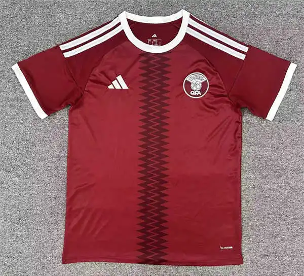 Mens Qatar Soccer Blank Home Burgundy 2026 FIFA World Cup Team Jersey