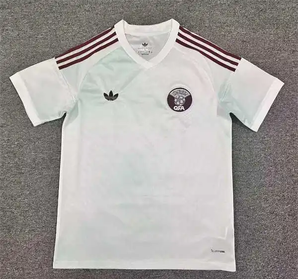 Mens Qatar Soccer Blank White Away 2026 FIFA World Cup Team Jersey