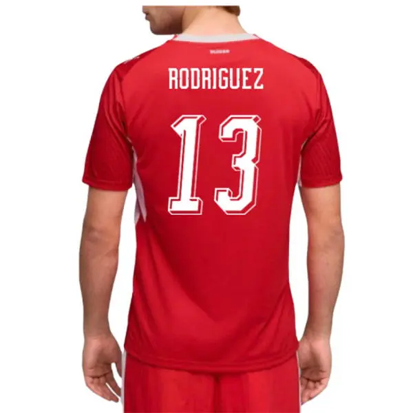 Mens Switzerland  National Team #13 Ricardo Rodriguez Hom Red 2026 FIFA World Cup Soccer Jersey