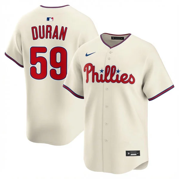 Mens Philadelphia Phillies #59 Jhoan Duran Nike Gray Road Vapor Limited Jersey