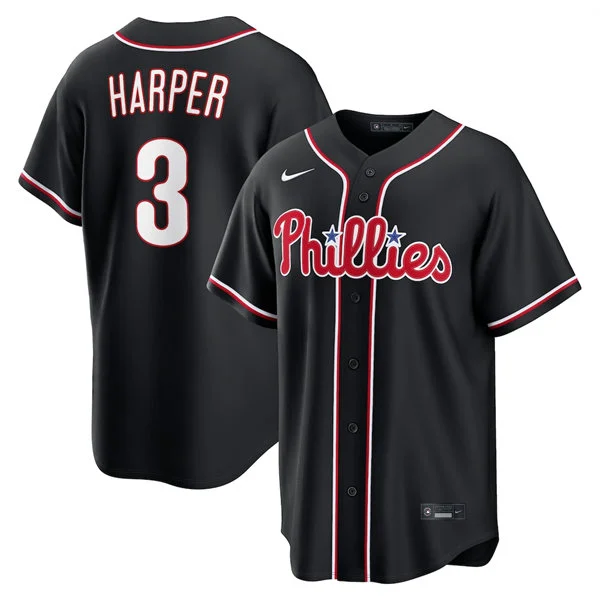 Mens Philadelphia Phillies #3 Bryce Harper 2026 Blackout Fashion Limited Jersey