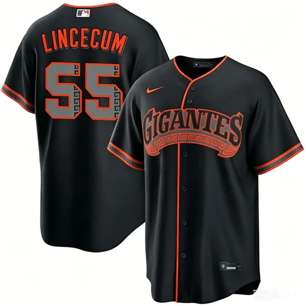 Mens San Francisco Giants Retired Players #55 Tim Lincecum Nike Black Gigantes Limited Jersey