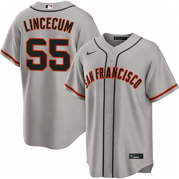 Mens San Francisco Giants Retired Players #55 Tim Lincecum Nike Gray Road Limited Jersey