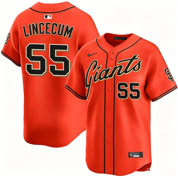 Mens San Francisco Giants Retired Players #55 Tim Lincecum Nike Orange Alternate Limited Jersey