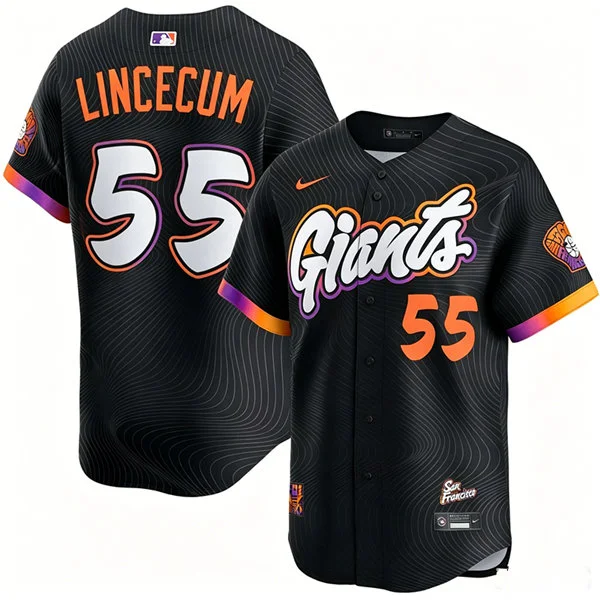 Mens San Francisco Giants Retired Players #55 Tim Lincecum Nike Anthracite City Connect 2.0 Limited  Jersey