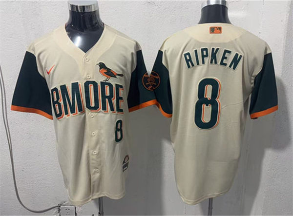 Youth Baltimore Orioles Retired Player #8 Cal Ripken Jr. Nike Cream City Connect 2.0 Limited Jersey